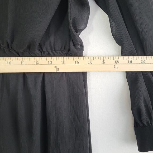 Gothic Black Ruffle Sheer Dress LP Dark Romance Whimsigoth Wednesday Addams NEW - Picture 13 of 16